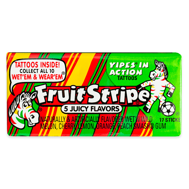 FRUIT STRIPE Original Gum 4 Packs Per Bag 5 Flavors Tattoos Expires 042019  for sale online  eBay